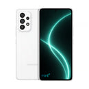 photo of Samsung Galaxy A53 5G white with mint+ wallpaper