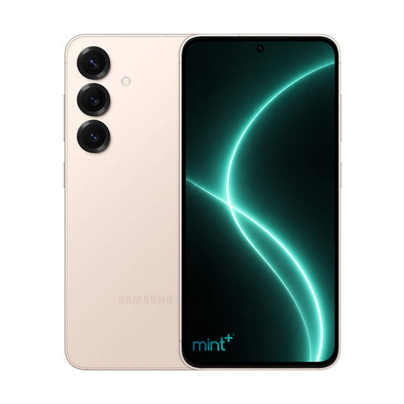 photo of Samsung Galaxy S25 plus rose gold with mint+ wallpaper