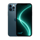 Photo of iPhone 12 pro max blue with mint+ wallpaper