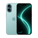 Photo of iPhone 16 teal with mint+ wallpaper
